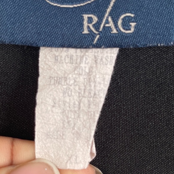 Rag Womens Blouse Sz XL Black and Tan Floral Top - Picture 4 of 6